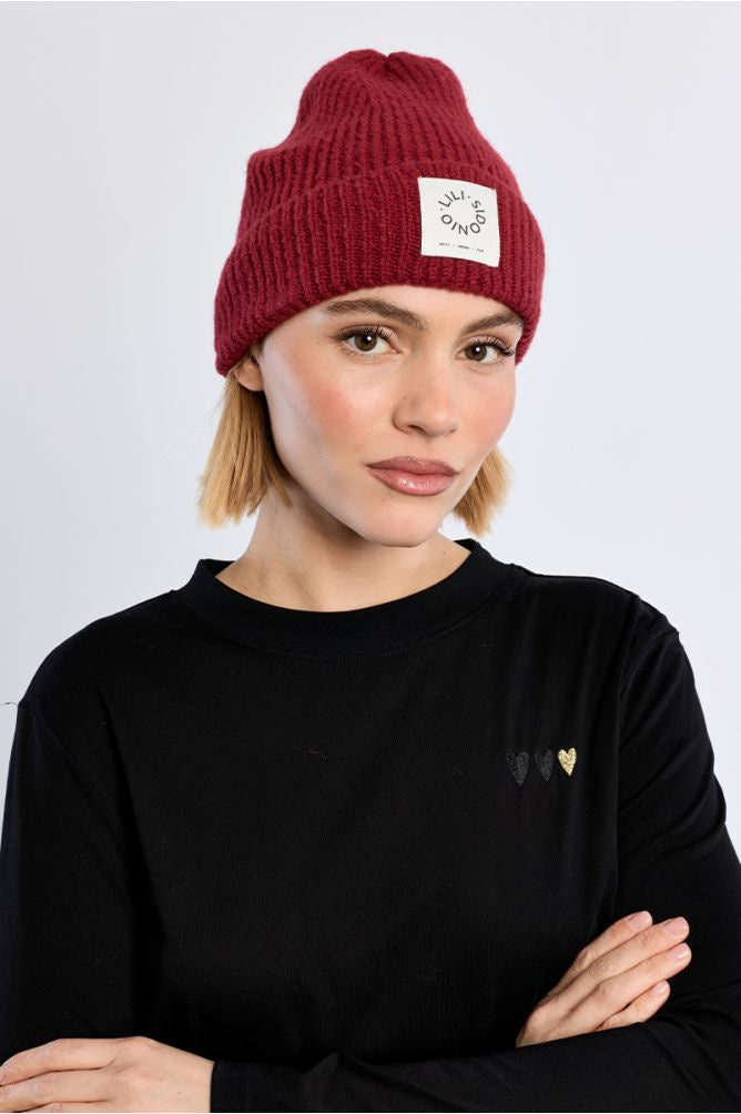 Lili beanie hat - Burgundy
