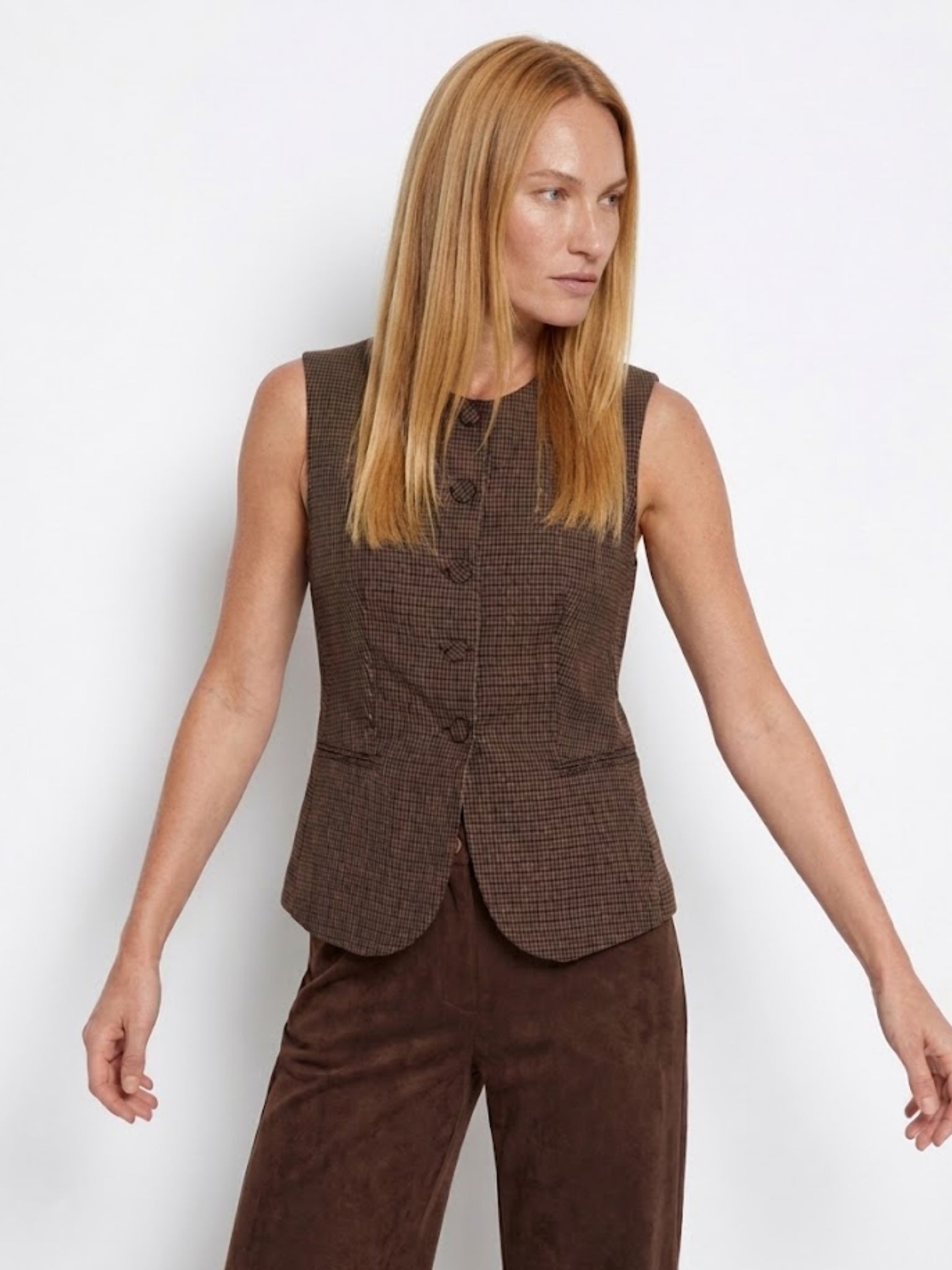 Nectarina Waistcoat - Brown