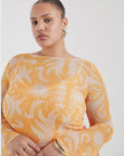Cairo Mesh Dress - Sunset Orange