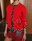 Cherry Holly Cardigan - Red