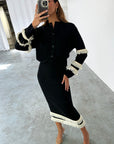 Holly fringe cardigan - Black and Cream