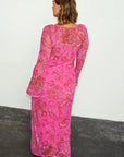 Pink Paisley Mesh Dress