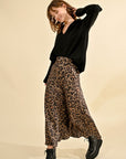 Leopard print satin skirt