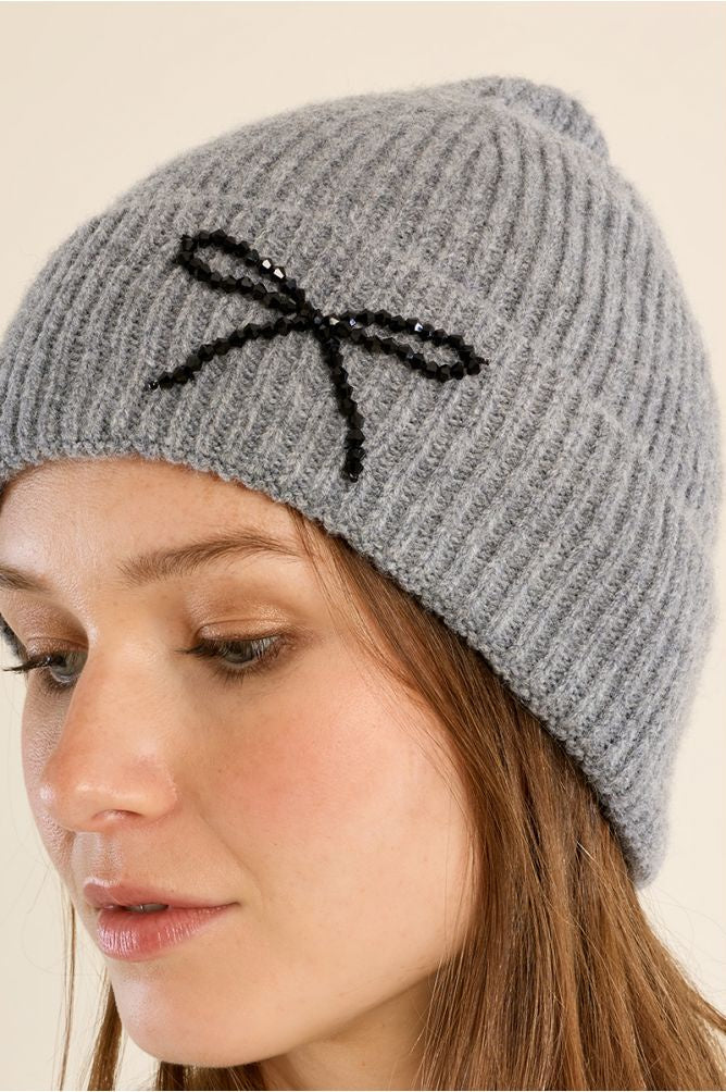 Una beaded beanie - Grey