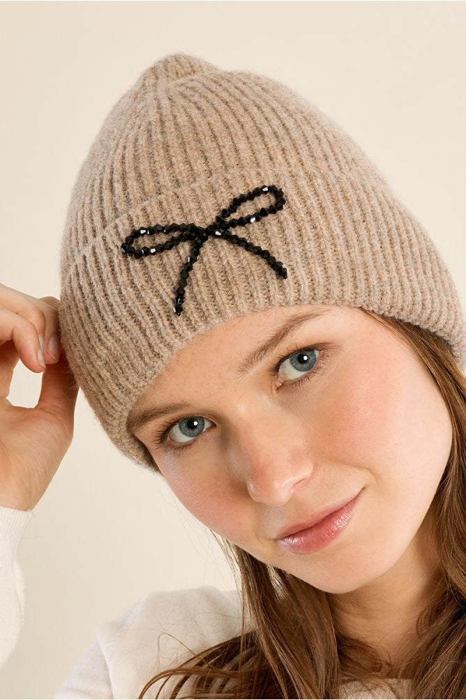 Una beaded beanie - Beige