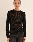 Clu Print Sheer Top - Black