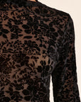 Clu Print Sheer Top - Black