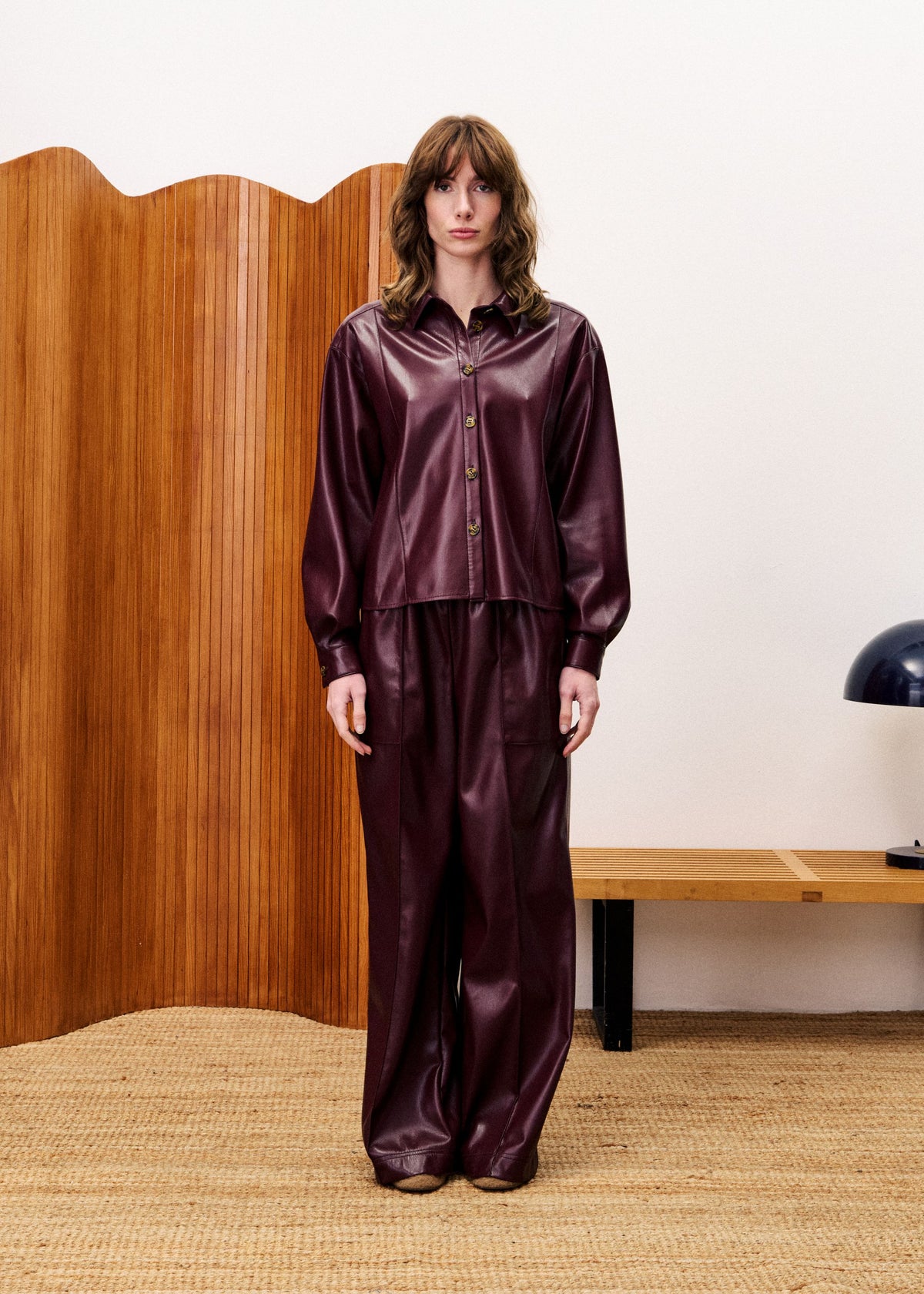 Simone burgundy shirt