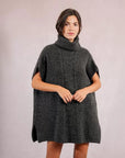 Lea Knit Poncho - Grey
