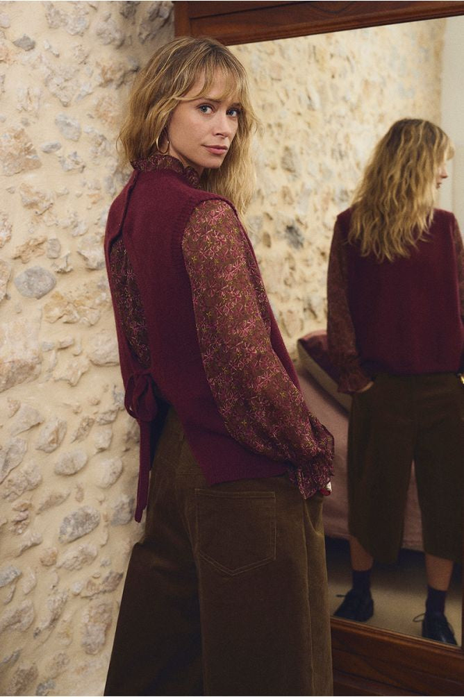 Mia Knit Sweater - Burgundy