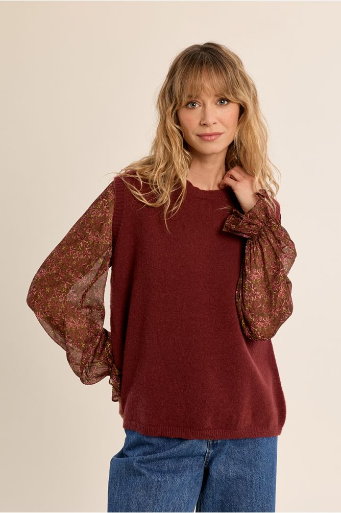 Mia Knit Sweater - Burgundy