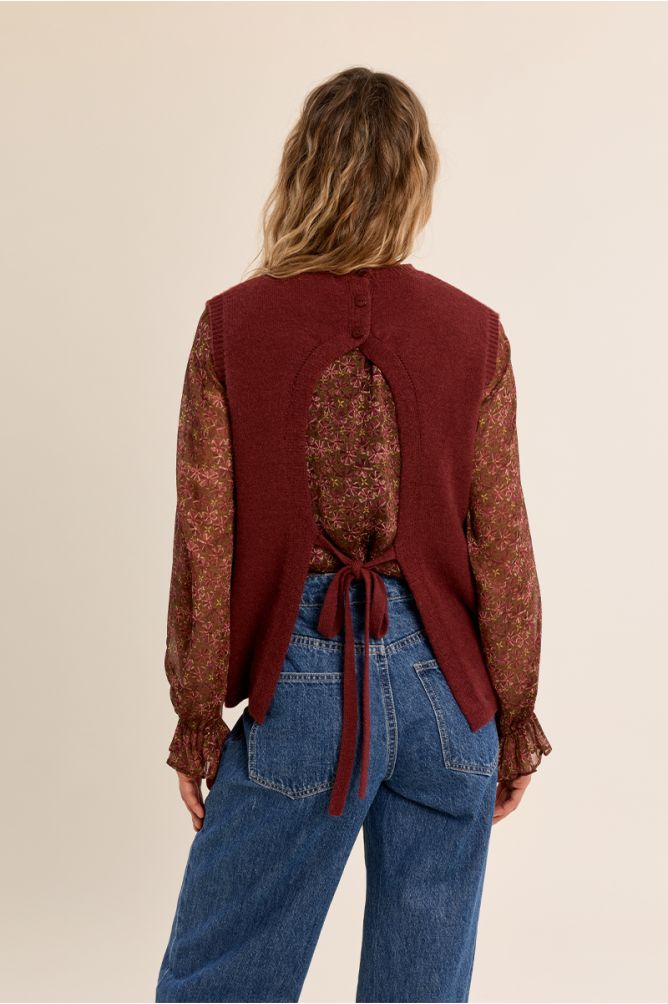 Mia Knit Sweater - Burgundy