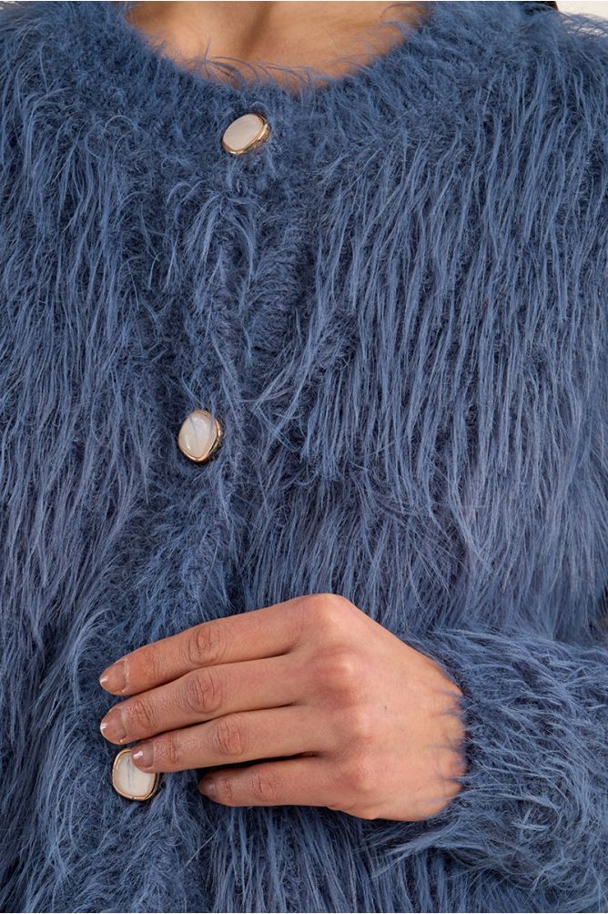 Sarl Knit Cardigan - Grey/Blue