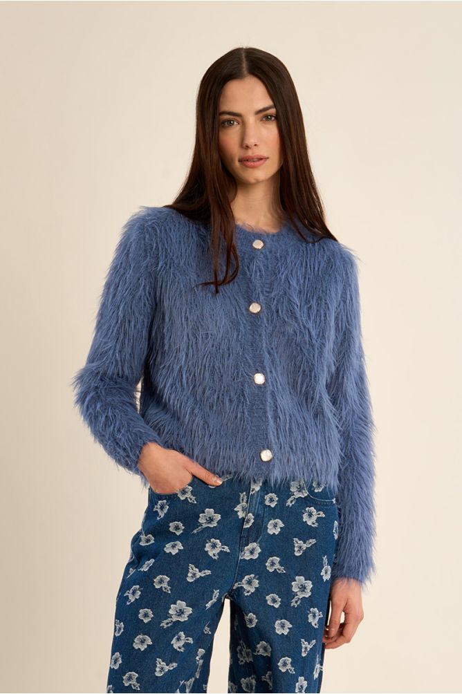 Sarl Knit Cardigan - Grey/Blue