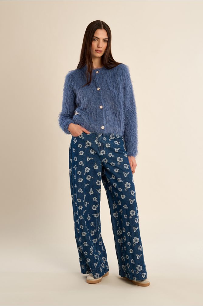 Sarl Knit Cardigan - Grey/Blue