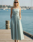 Greal Midi Dress - Green Stripe
