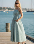 Greal Midi Dress - Green Stripe
