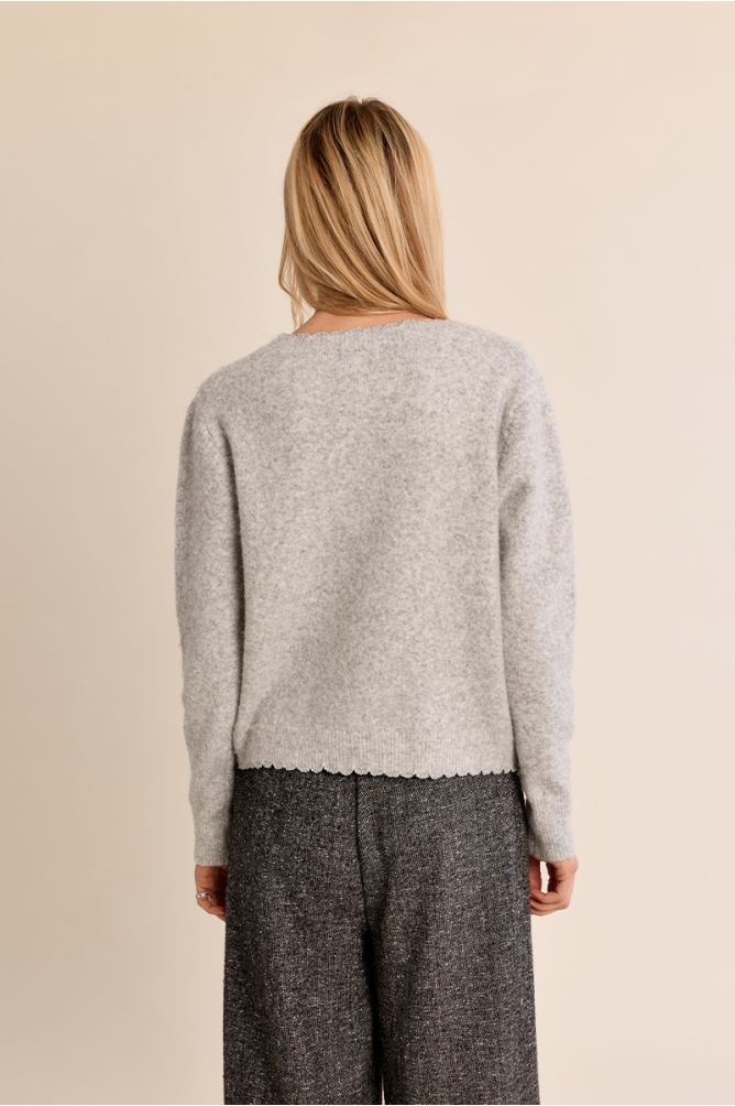 Elsie Knit Cardigan - Silver