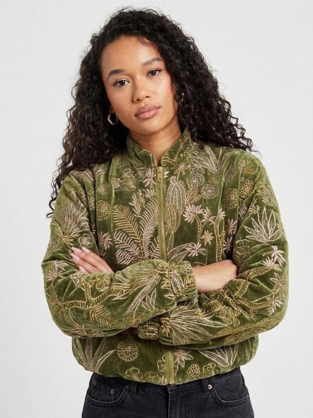 Maligreen velvet bomber