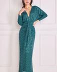 Natalia Plunge Sequin Dress